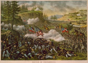 The Battle of Chickamauga (1890), lithograph by Kurz and Allison.